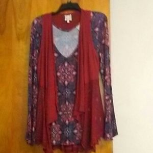 💝3/$10💝 Bell Sleeve V-neck Top with Vest